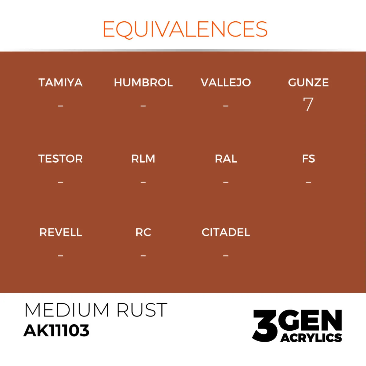 Bolt Action AK Interactive Medium Rust peinture 17 ml rouille