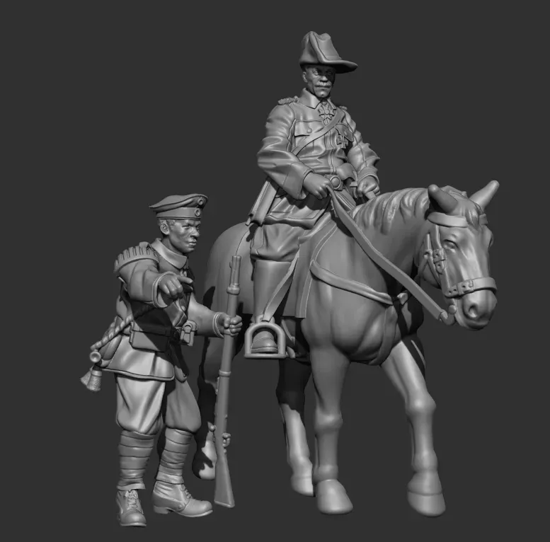Des Tranchées aux Barricades Lettow-Vorbeck et askari fichier STL 28mm