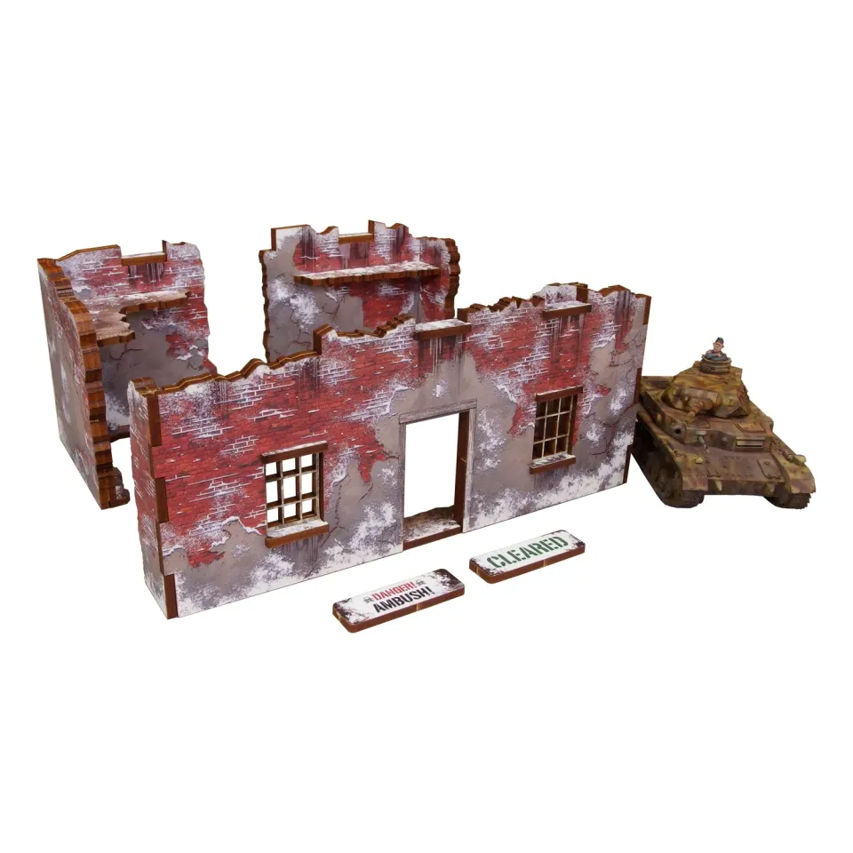 Bolt Action WW2 Winter Ruin 1 décor prépeint hiver