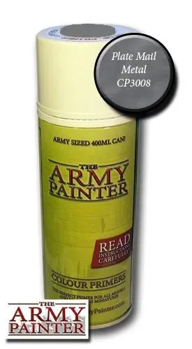 The Army Painter Colour Primer Plate Mail Metal bombe peinture 400ml métallisé