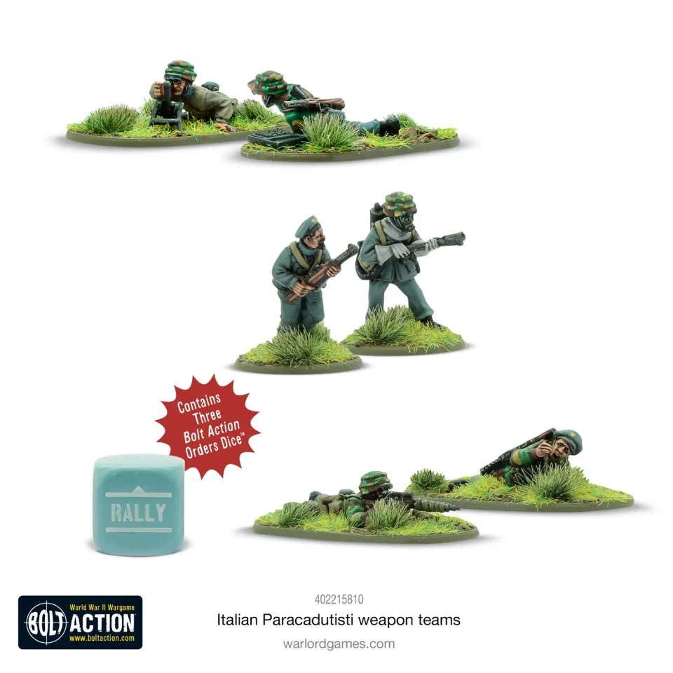 Bolt Action Italian Paracadutisti weapons teams figurines x6