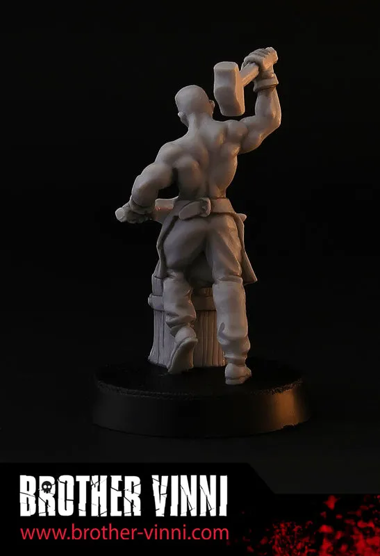 Brother Vinni Forgeron figurine résine 28mm au travail