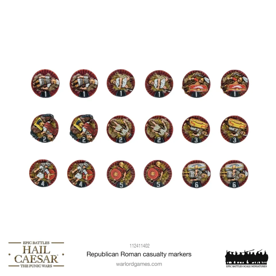 Bolt Action Hail Caesar Epic Battles Republican Roman casualty markers résine