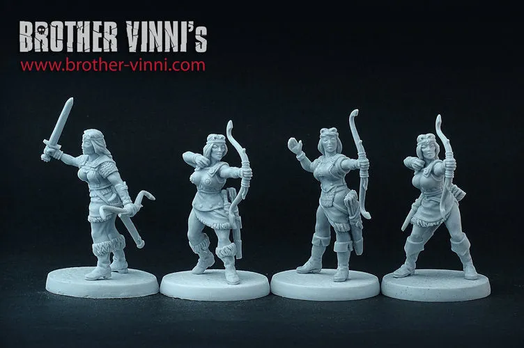 Brother Vinni Female Archers figurine 28 mm celtique lot 4
