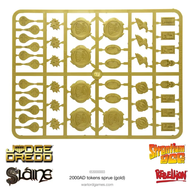 Bolt Action 2000AD tokens pions plastique dorés