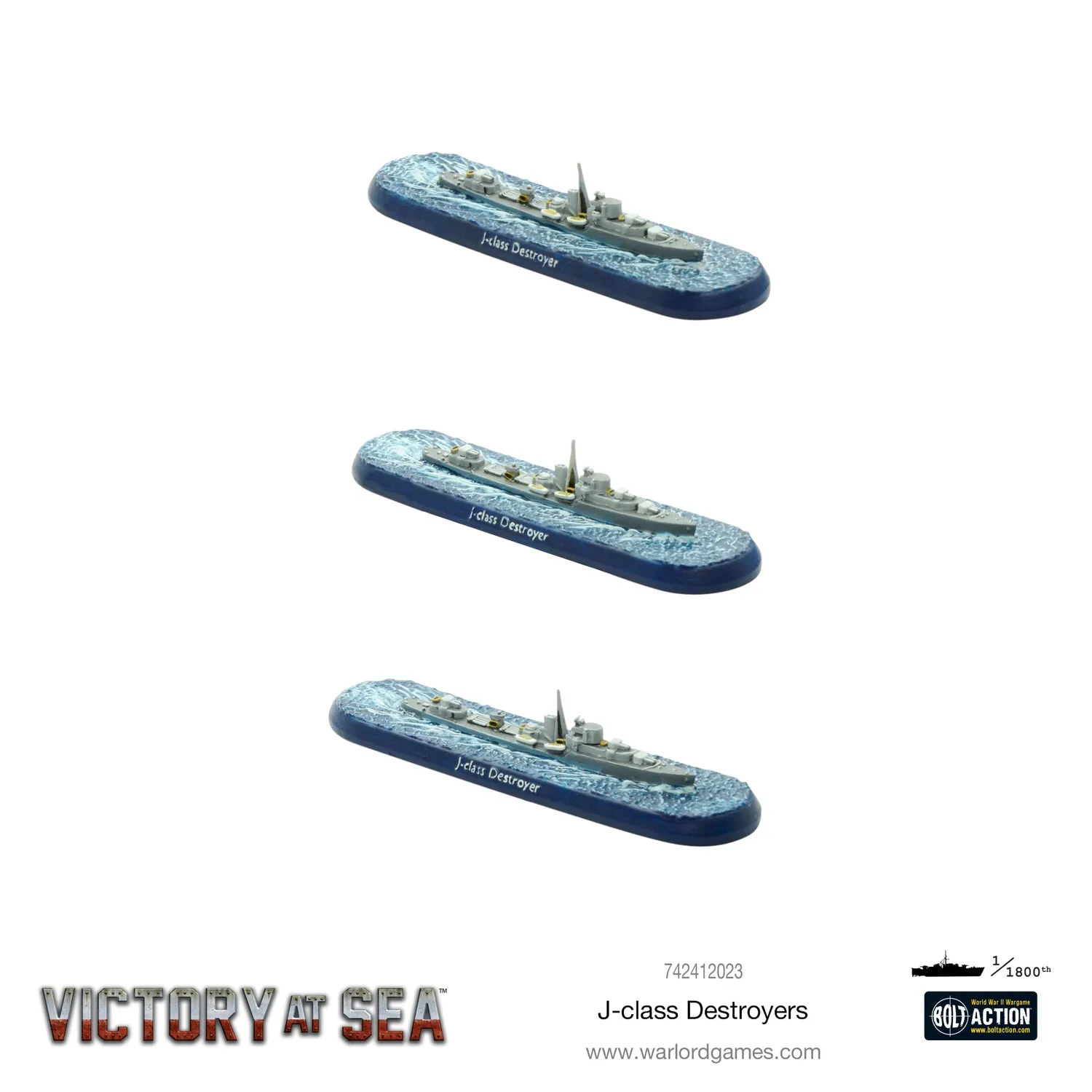 Victory at Sea J-Class Destroyers navires 3 pièces Royal Navy