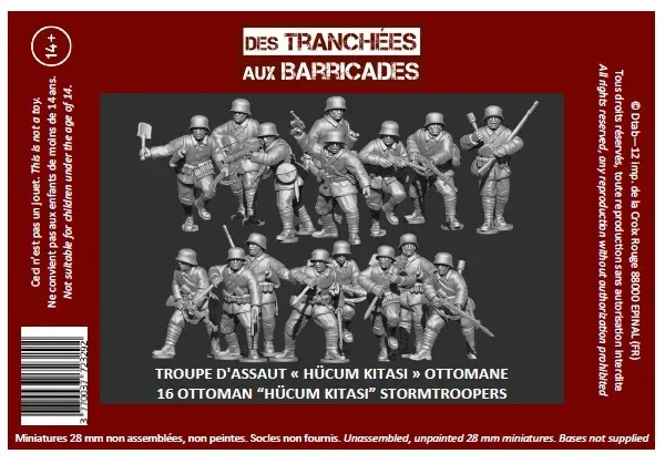 Des Tranchées aux Barricades Hücum Kıtası figurines ottomanes 28mm x16