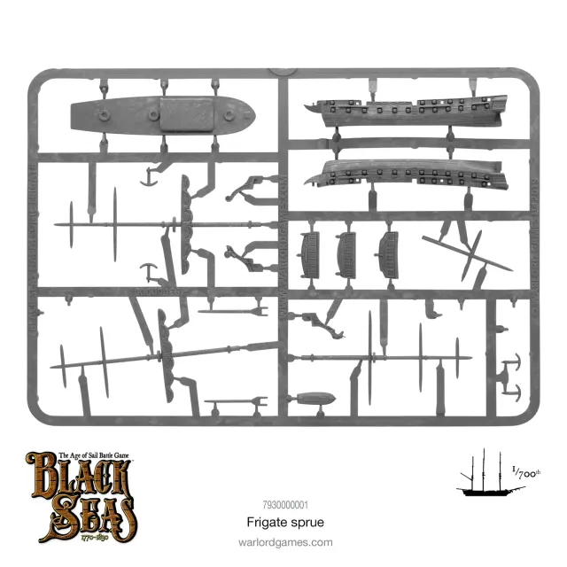 Bolt Action Black Seas Frigate Sprue grappe plastique frégate sans voiles