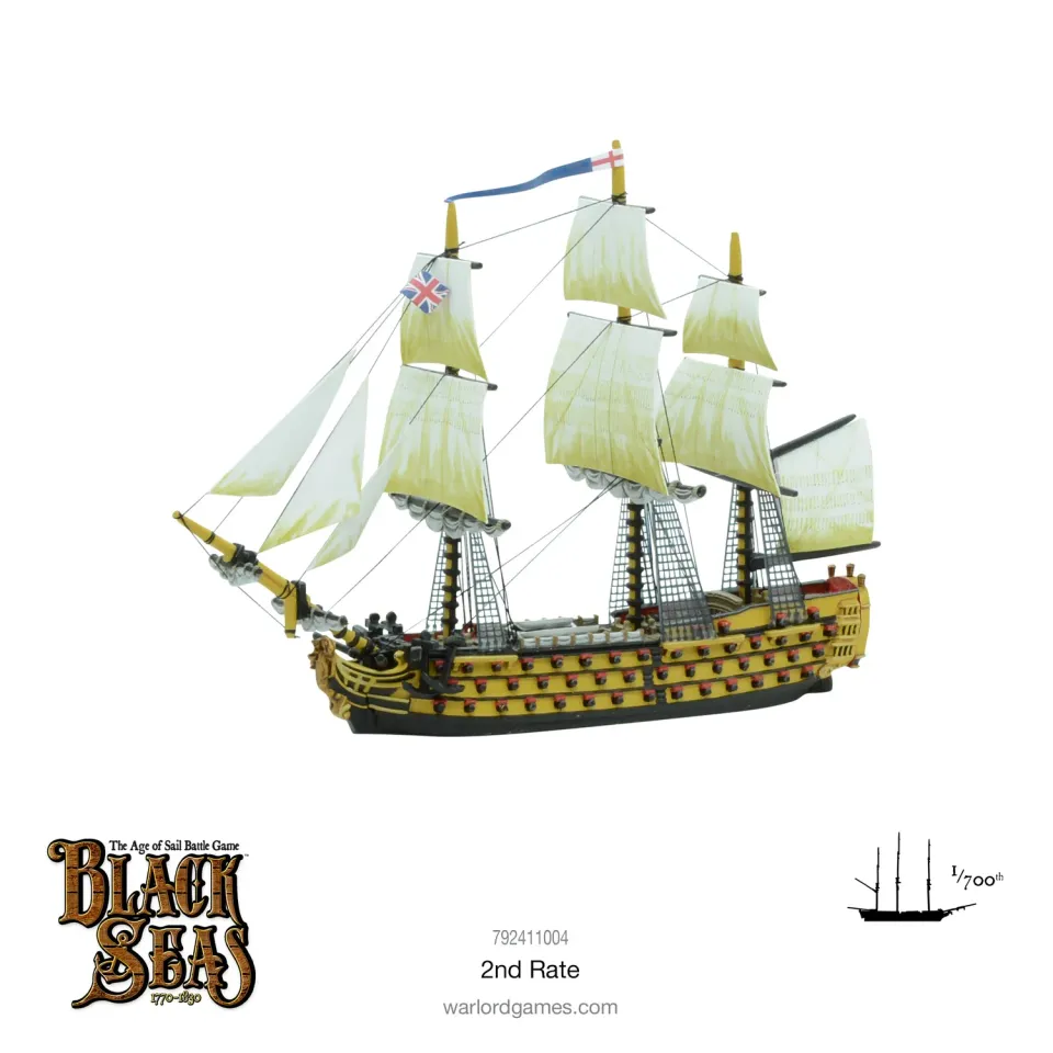 Bolt Action Black Seas 2nd Rate vaisseau résine Royal Navy