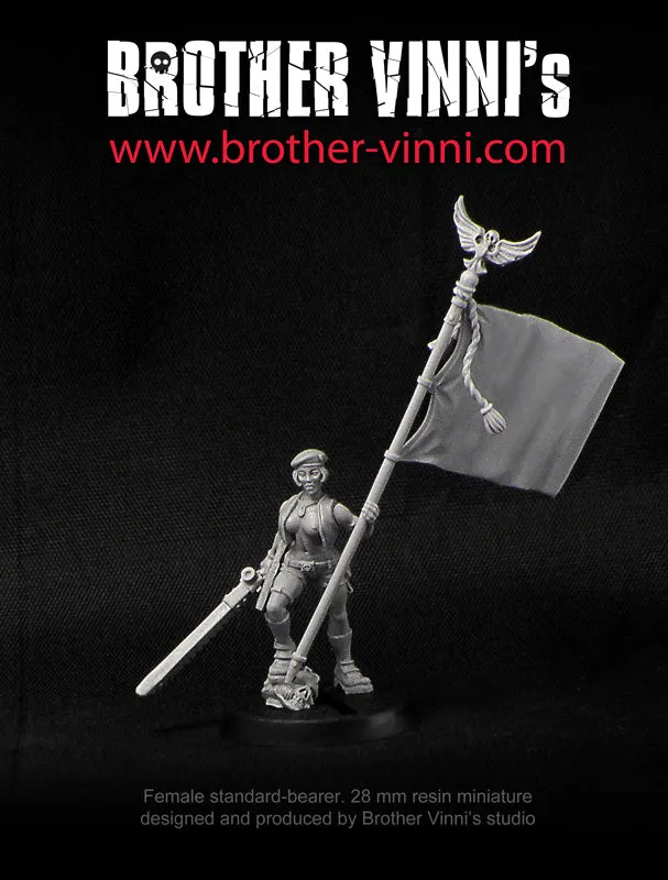 BROTHER VINNI Standard-bearer Female Soldier miniature garde 28 mm