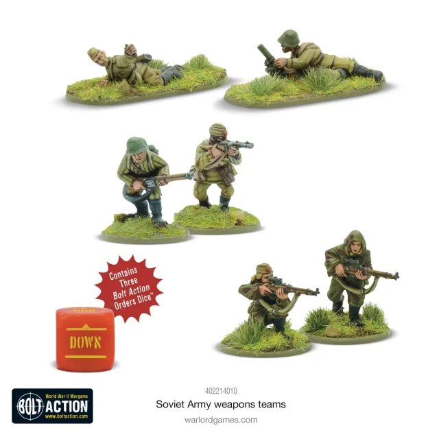 Bolt Action Soviet Army weapons teams figurines d’appui