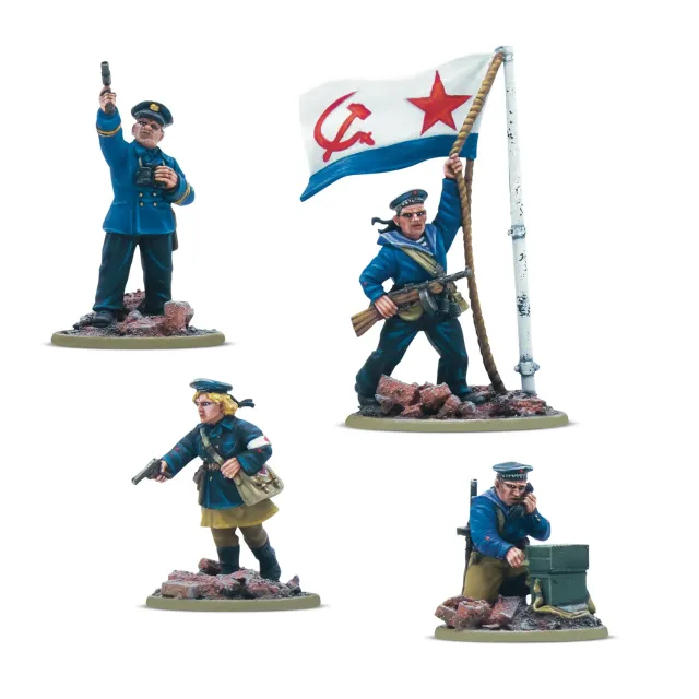 Bolt Action Soviet Naval Brigade HQ figurines résine