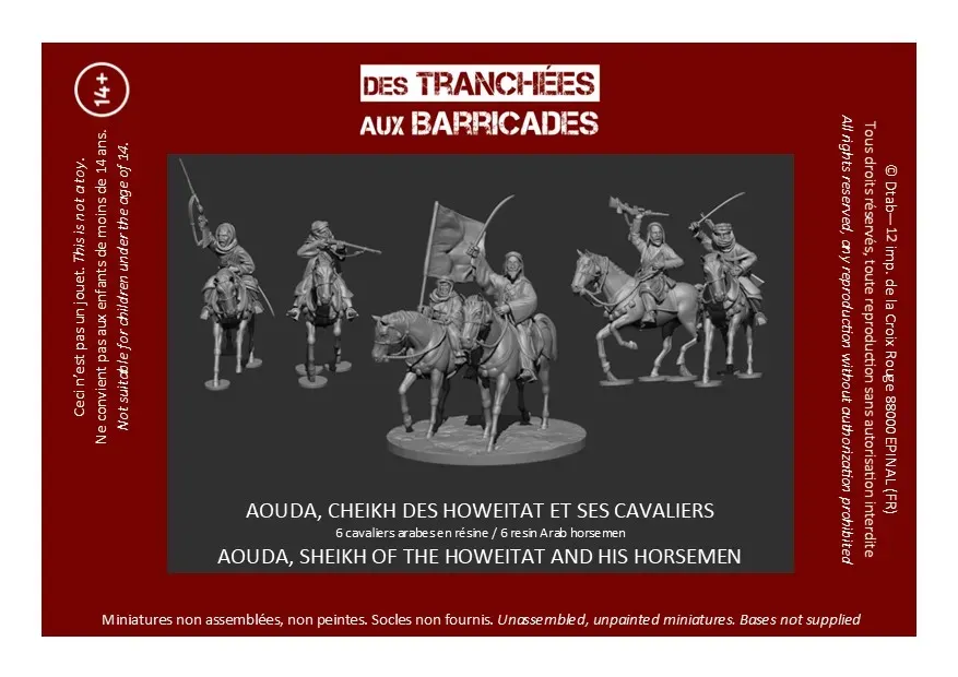 Des Tranchées aux Barricades Aouda Howeitat cavaliers figurines 28mm