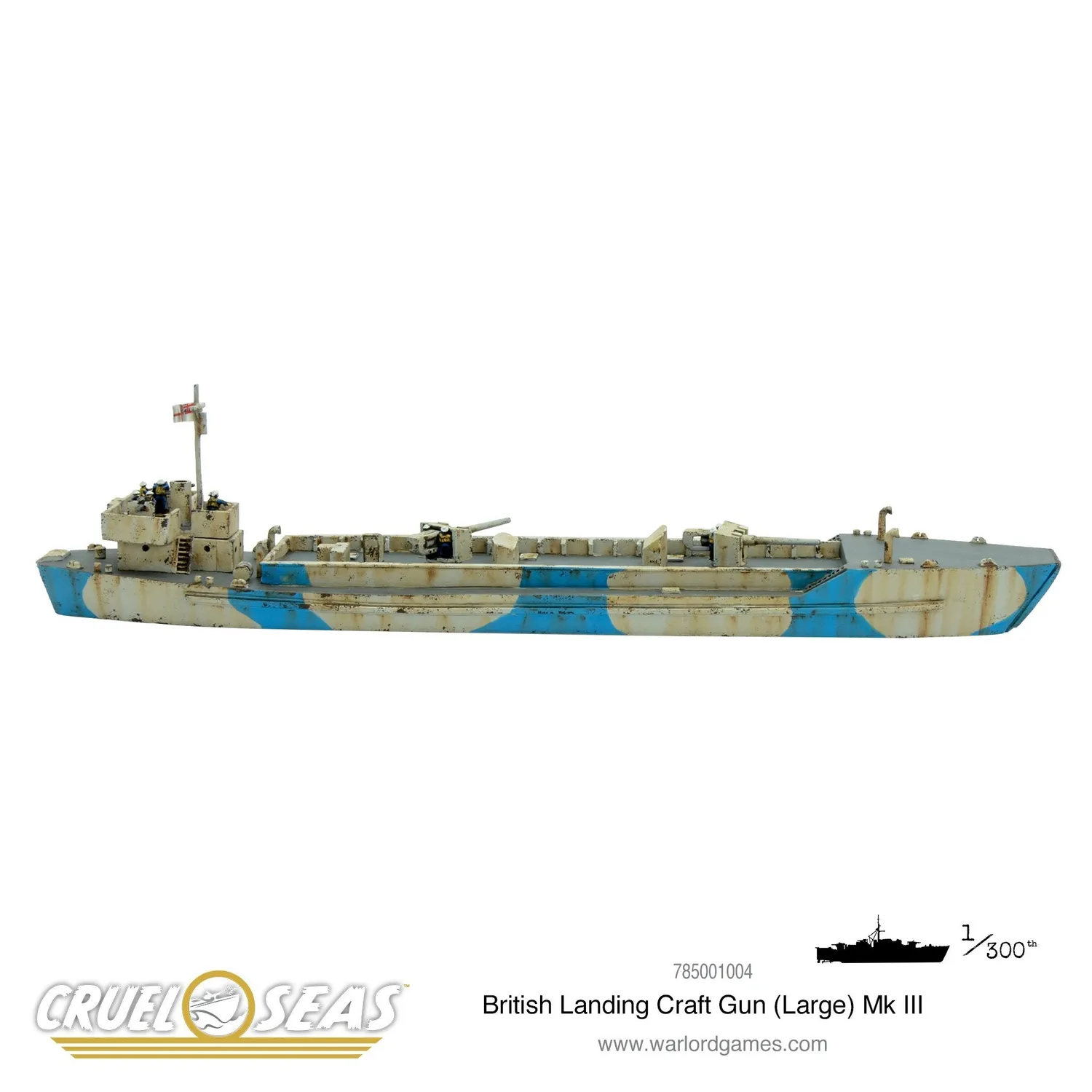 Bolt Action Cruel Seas British Landing Craft Gun (large) Mk III navire métal résine