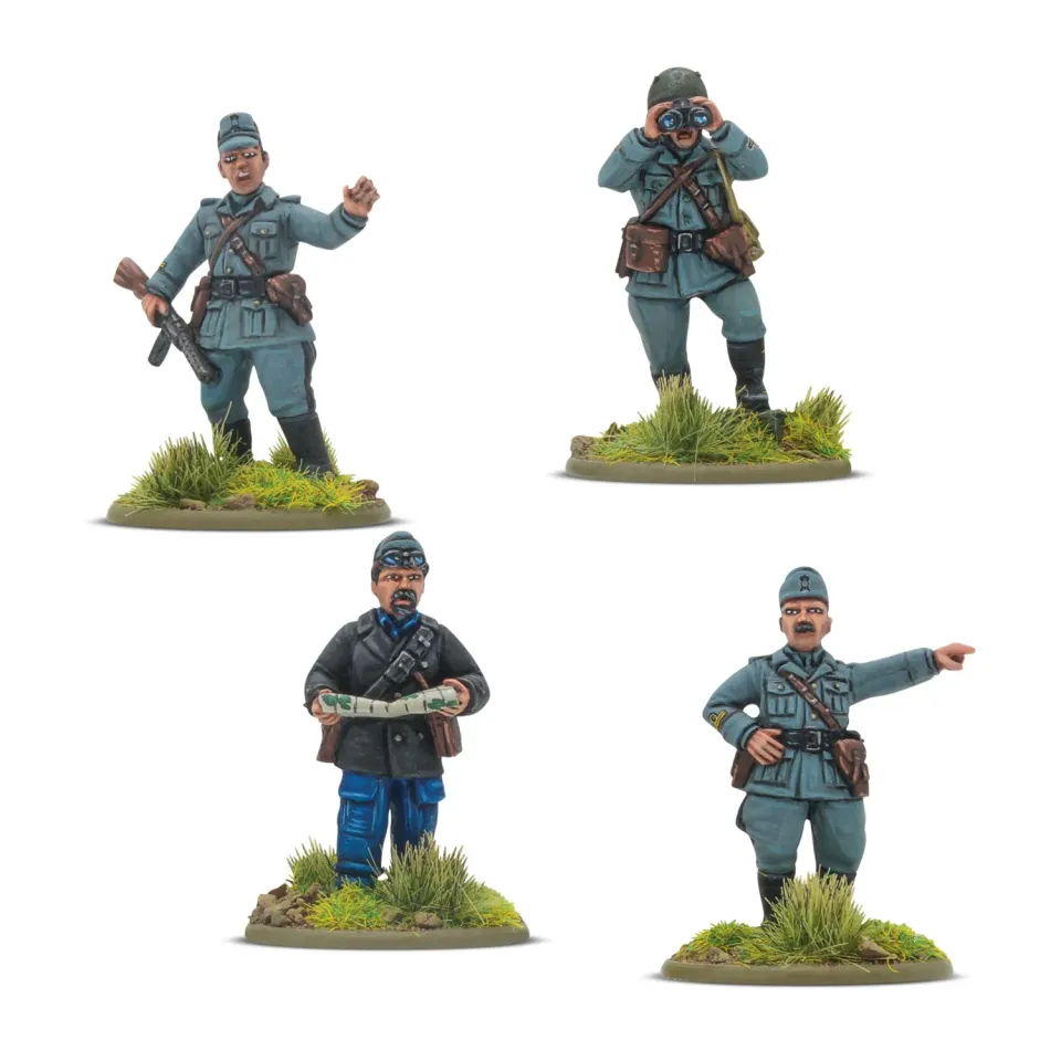Bolt Action Italian Platoon Commanders officiers italiens en résine 4 figurines