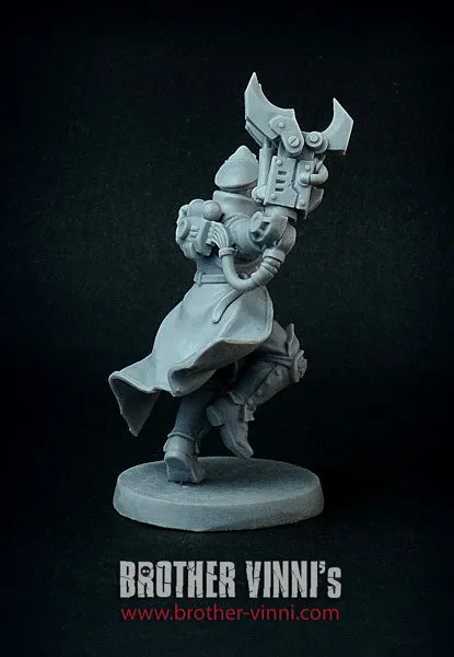 Brother Vinni Mechanized Commissar figurine résine 28 mm cyborg