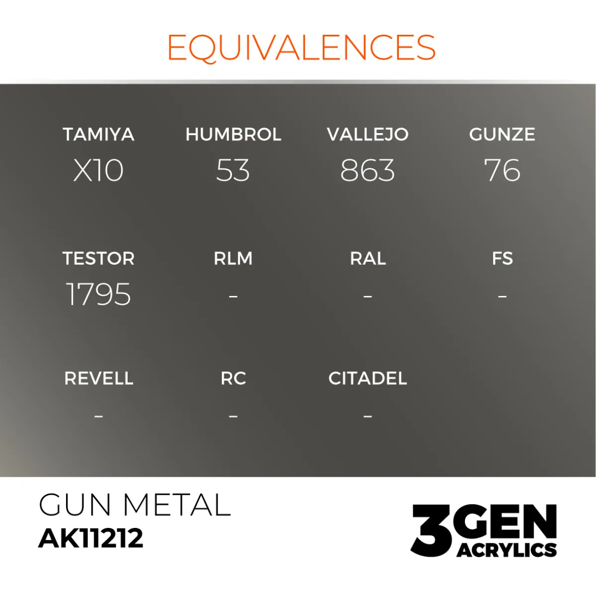 AK Interactive 3Gen Gun Metal peinture acrylique 17ml métallisé