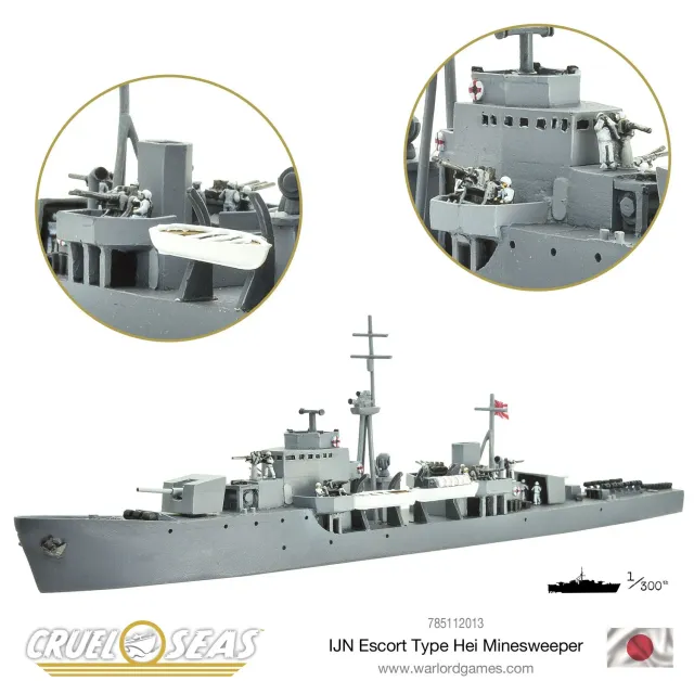 Bolt Action Cruel Seas IJN Escort Type Hei navire résine