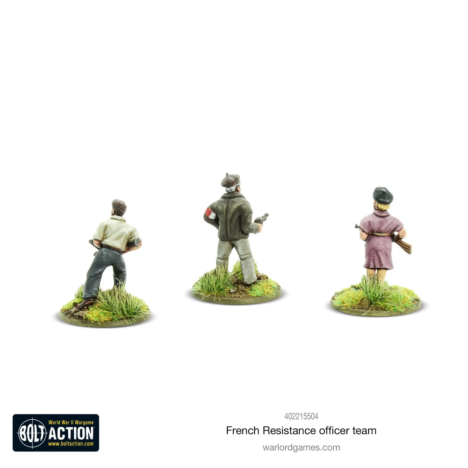 Bolt Action French Resistance Officer team figurines métal équipe commandement