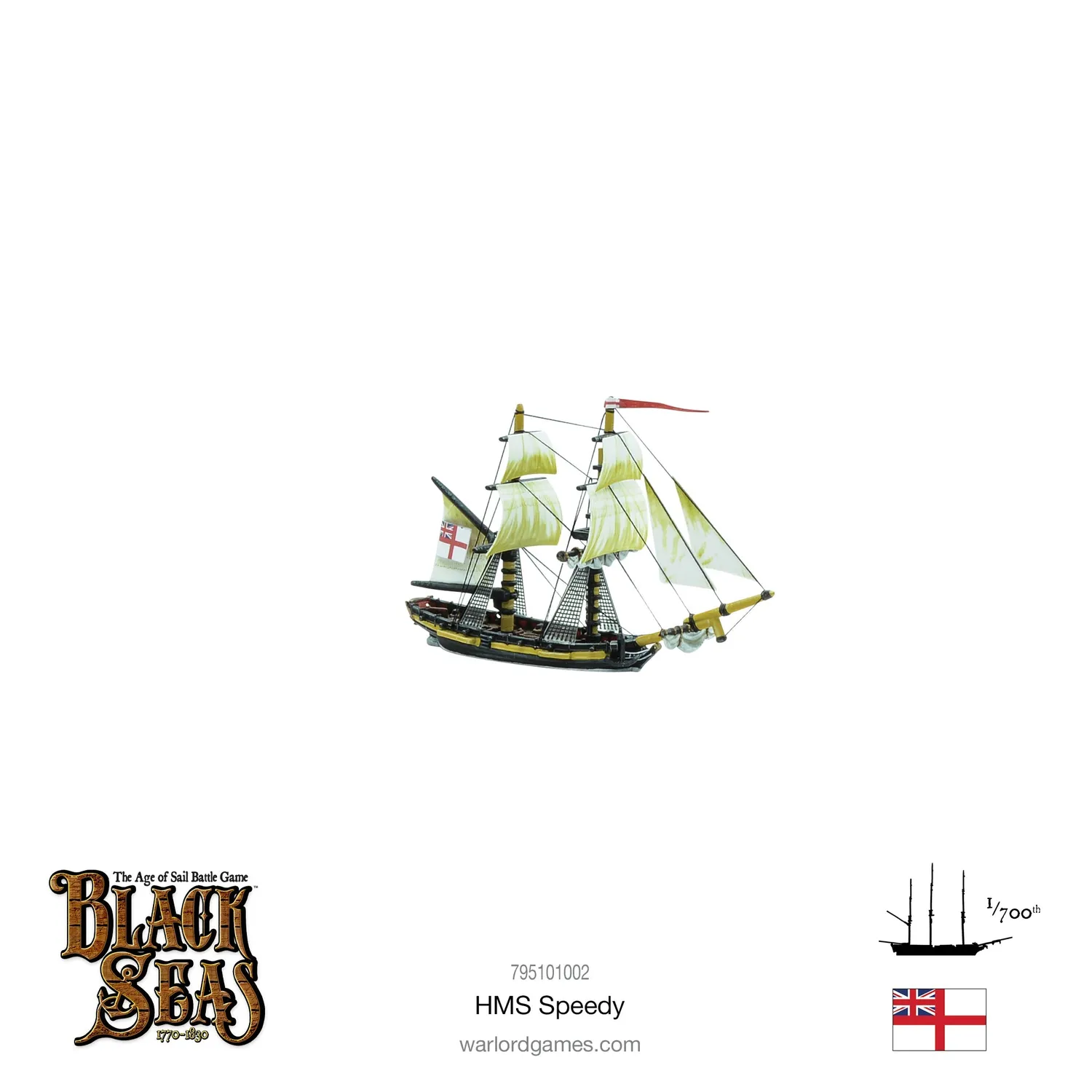 Bolt Action Black Seas HMS Speedy navire métal 14 canons