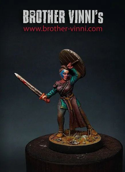 Brother Vinni Astrid figurine résine 28mm guerrière viking