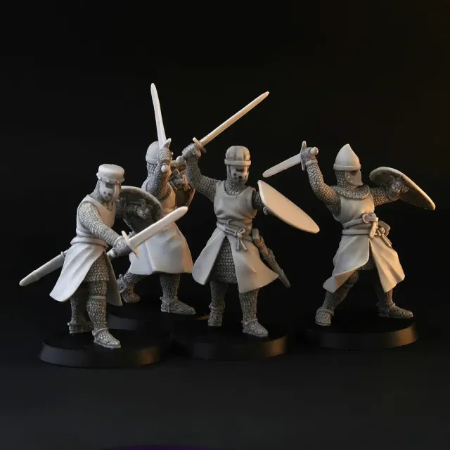 Brother Vinni XII Century Knights figurines résine 28mm x4 médiéval