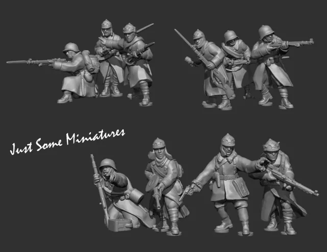 Des Tranchées aux Barricades Réguliers soviétiques figurines résine lot 10