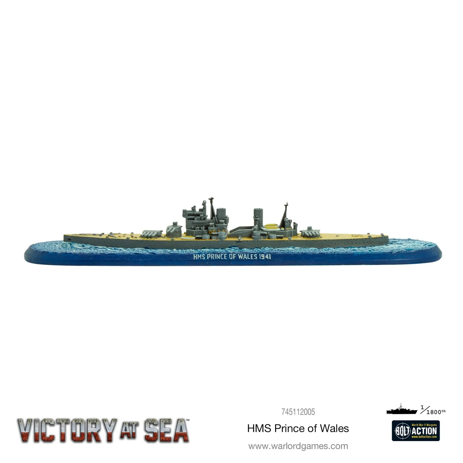 Bolt Action Victory at Sea HMS Prince of Wales cuirassé résine métal