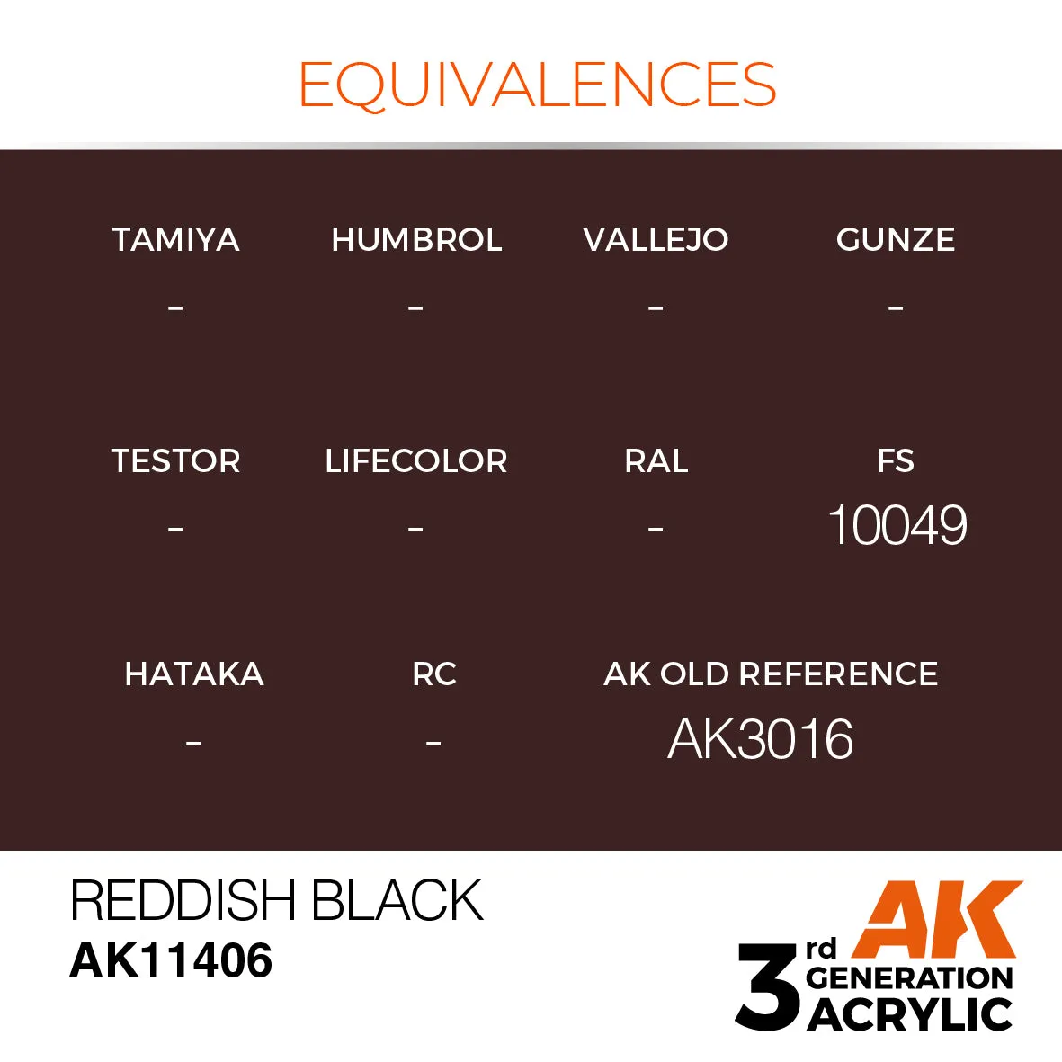 AK Interactive 3Gen Reddish Black peinture 17 ml noir rougeâtre