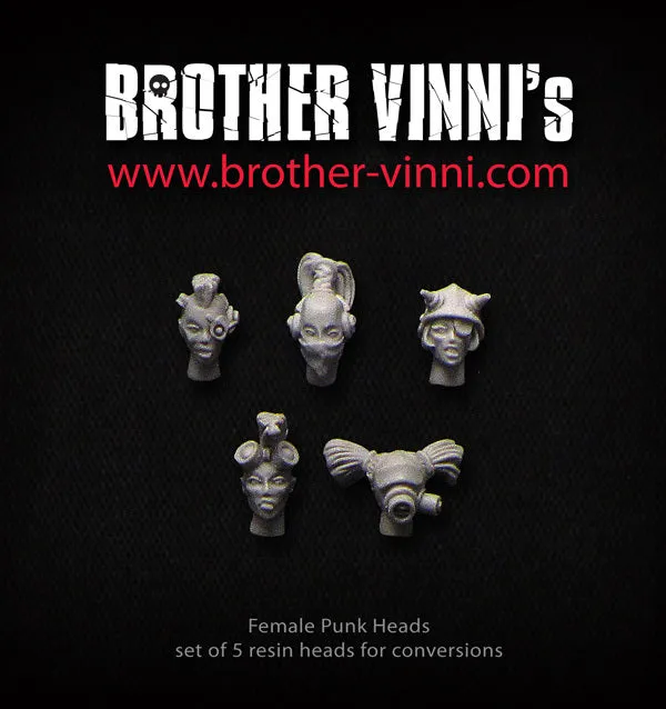 Brother Vinni Female Punk têtes résine 28mm lot de 5