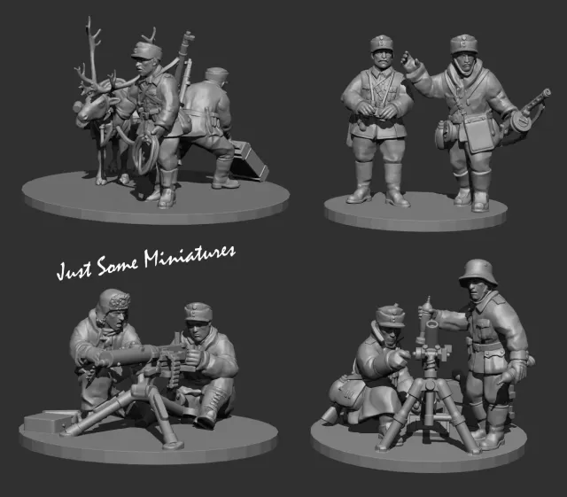 Armes collectives et supports finlandais figurines résine 28mm