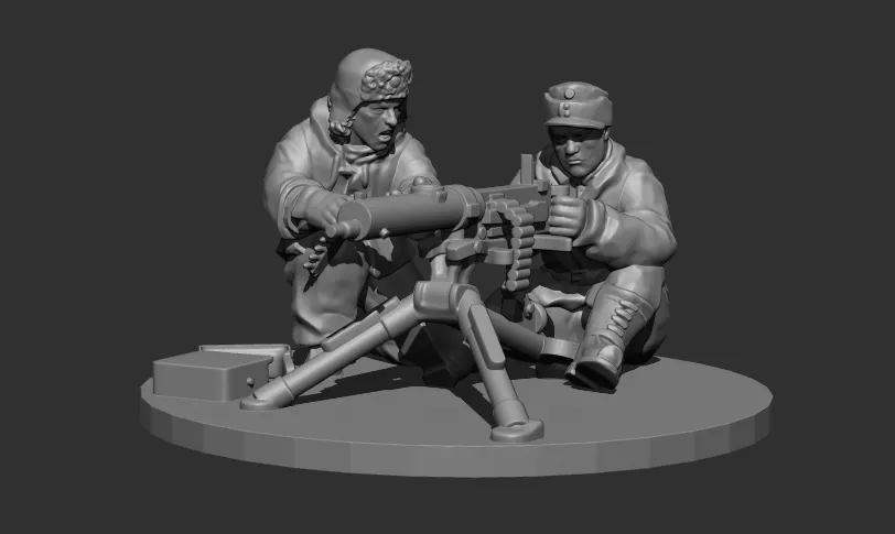 Armes collectives et supports finlandais figurines résine 28mm