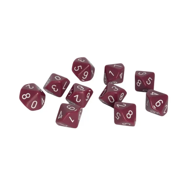 Warlord Games dés D10 violet chiffres blancs