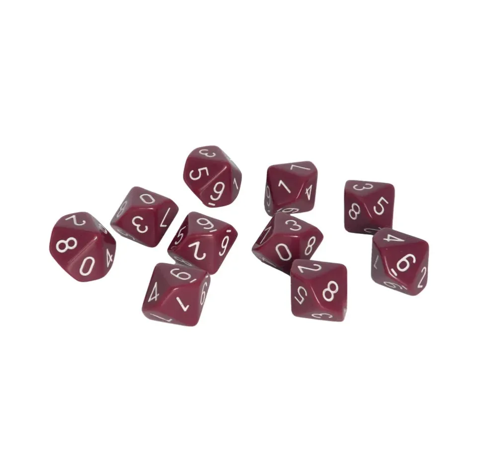 Warlord Games dés D10 violet chiffres blancs