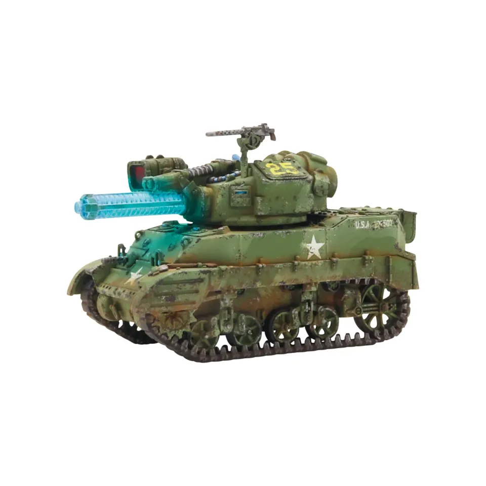 Bolt Action Konflikt '47 M5A2(T) Stuart Light Tank char Tesla en résine et plastique