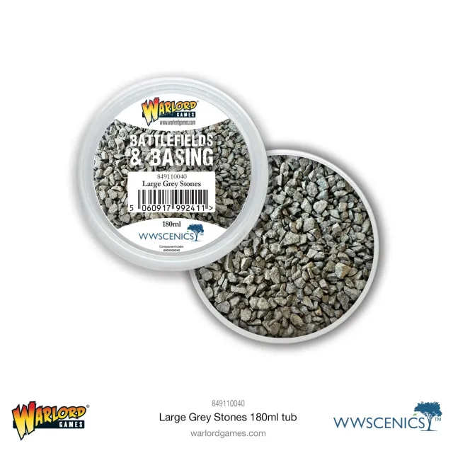 War World Scenics Battlefields & Basing Large Grey Stones matériau soclage 180 ml réaliste
