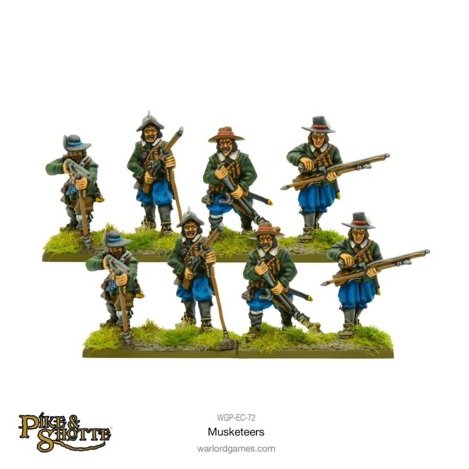 Bolt Action Pike & Shotte Musketeers figurines métal 8 pièces