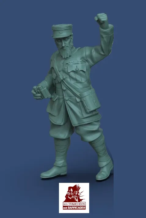 Des Tranchées aux Barricades Capitaine Pisani fichier STL 28/32mm