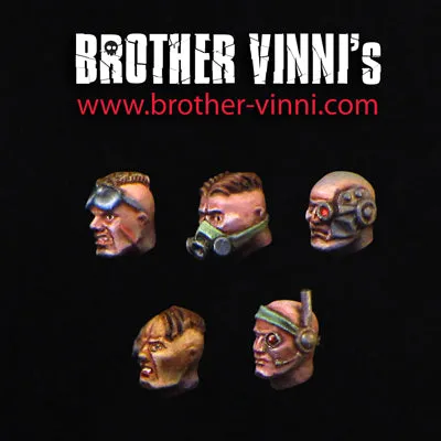 Brother Vinni Male Heads Set 2 lot 5 têtes résine 28mm bits