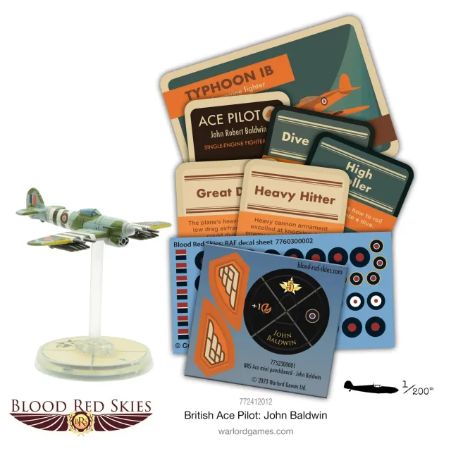 Bolt Action Blood Red Skies John Baldwin Typhoon avion résine