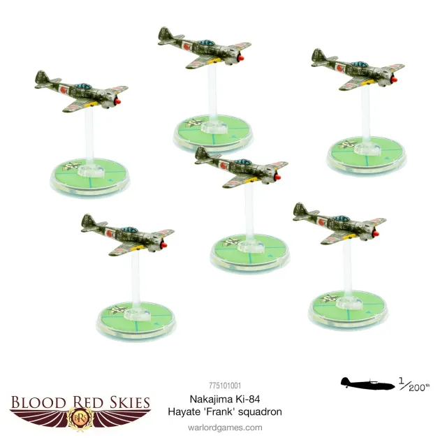 Warlord Games Blood Red Skies Ki-84 Frank escadrille 6 avions résine