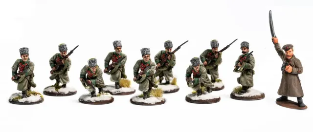 Des Tranchées aux Barricades infanterie bolchevique hiver figurines 28mm x10