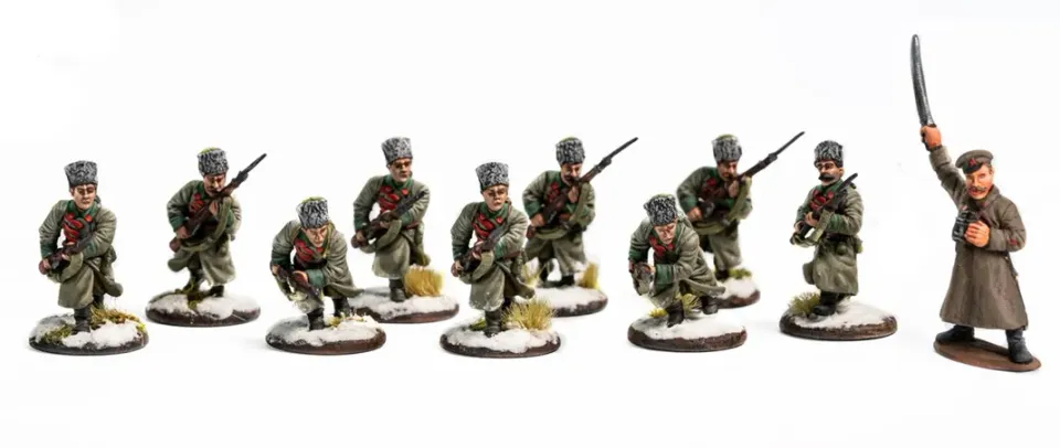 Des Tranchées aux Barricades infanterie bolchevique hiver figurines 28mm x10