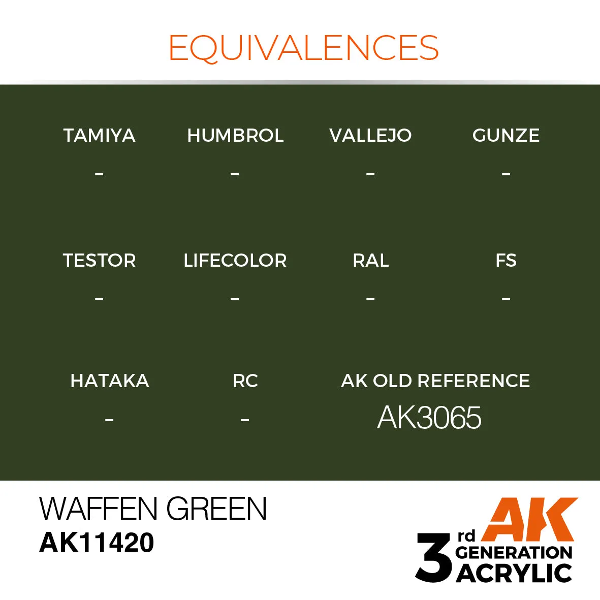 AK Interactive 3Gen Waffen Green peinture acrylique 17ml mat