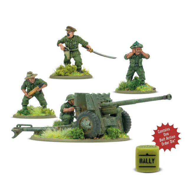 Bolt Action Gurkha 6-pounder canon antichar servants résine x4