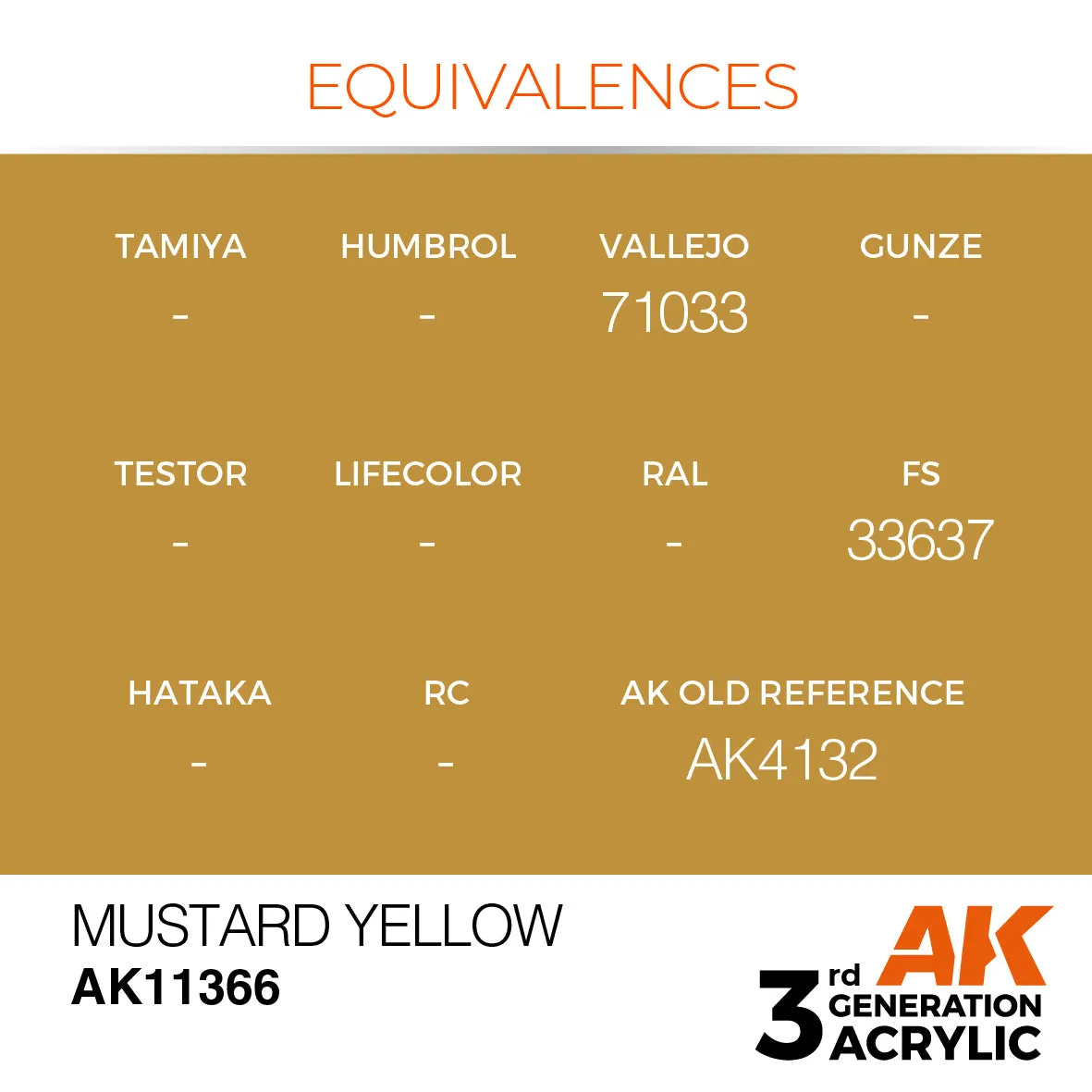 AK Interactive 3Gen Mustard Yellow peinture 17 ml ocre