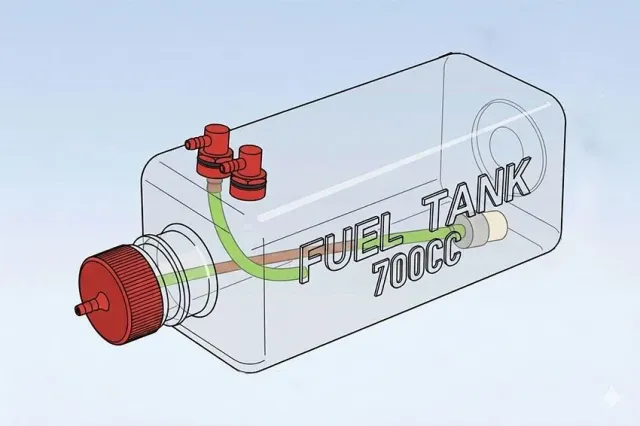 Black Horse Model Fuel Tank réservoir carburant 700 cc