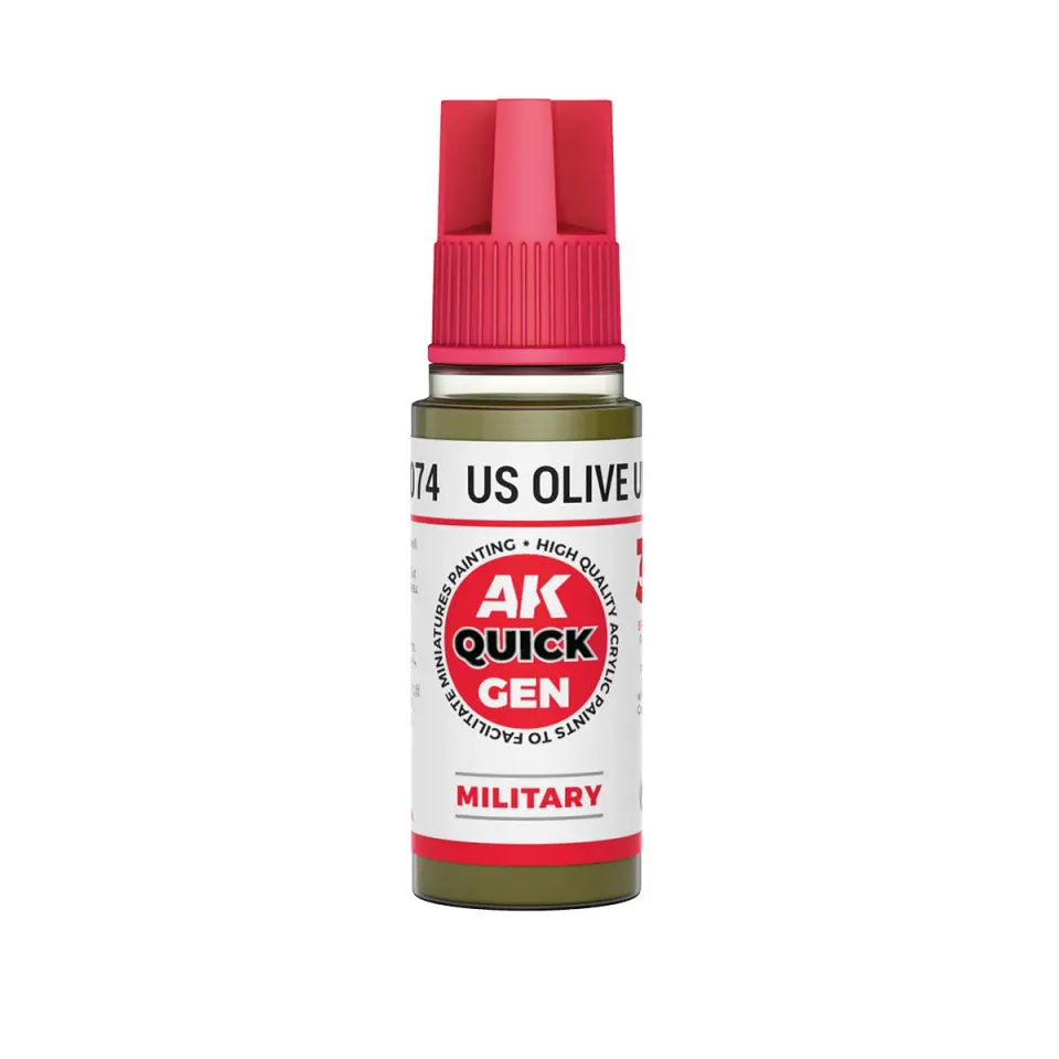 AK Interactive QuickGen US Olive peinture acrylique 18 ml vert olive