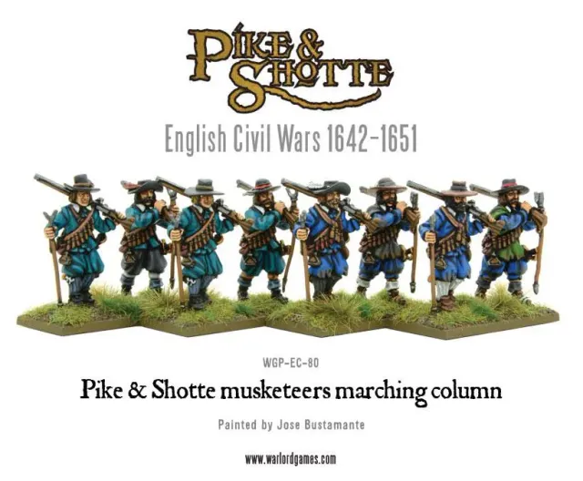 Pike & Shotte Musketeers Marching Column figurines infanterie