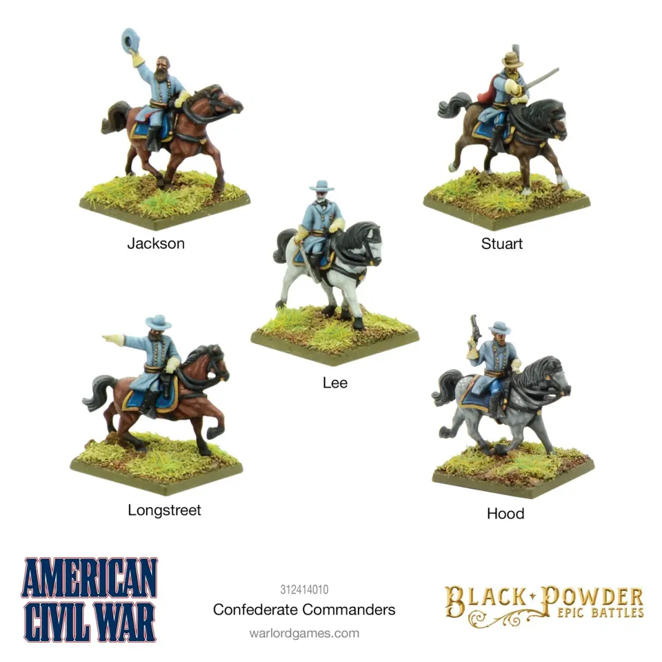 Bolt Action Black Powder Epic Battles Confederate Commanders figurines Warlord Resin